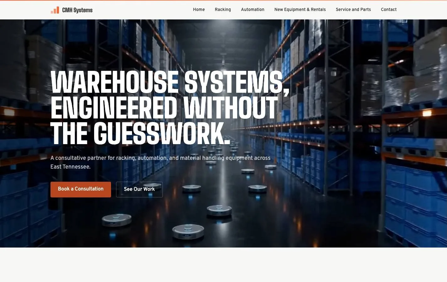 CMH Systems website on a laptop
