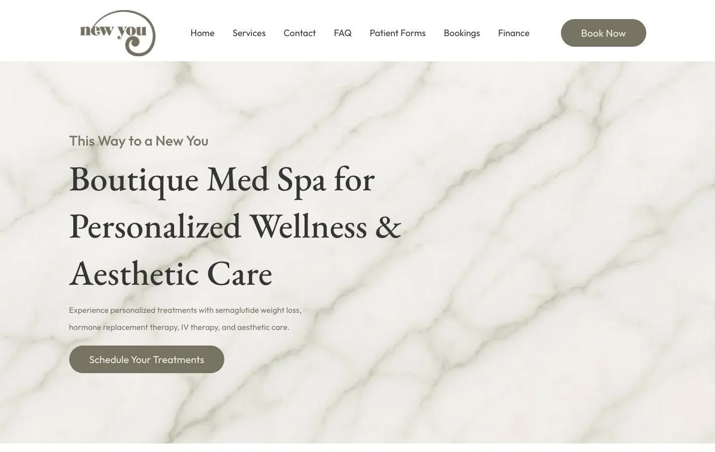 The New You Med Spa website on a laptop